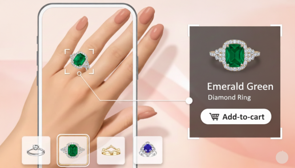 emerald green diamond ring